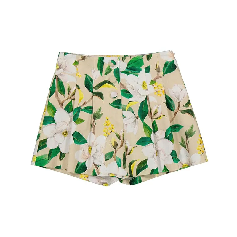 MAYORAL - Floral Skort Set - Beige