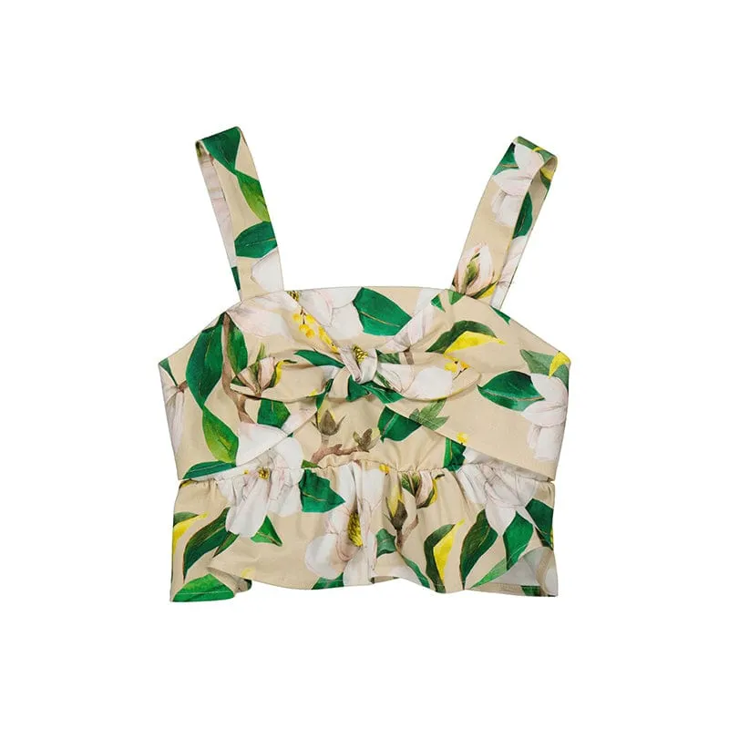 MAYORAL - Floral Skort Set - Beige