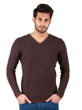 Men's Coffee Brown Sweater - EMTSWT19-015