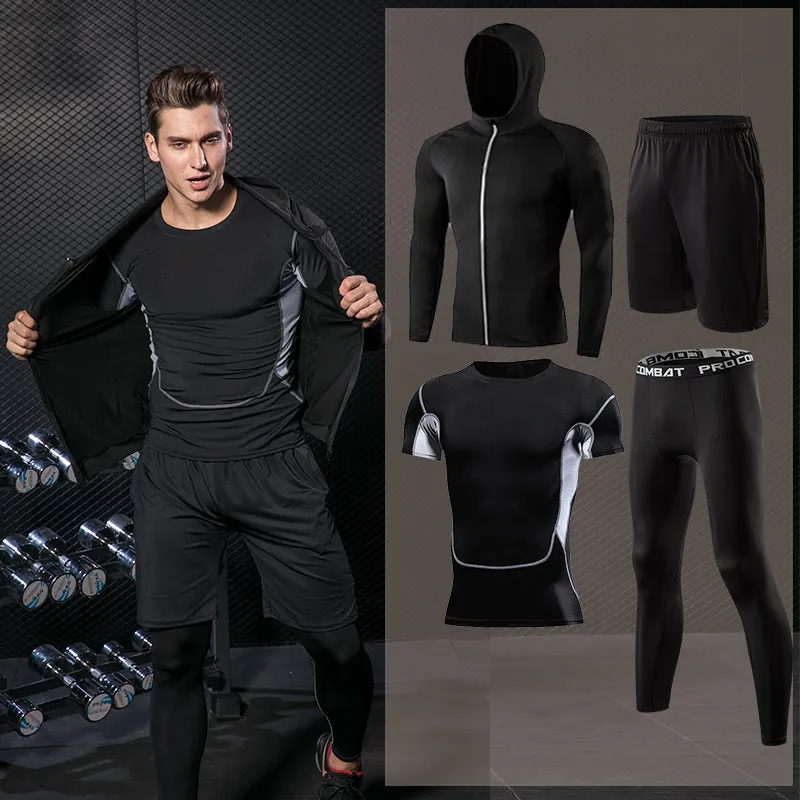 Men's Gym Training Fitness Sportswear Athletic Physical Workout Sweatpants Suit Running Jogging Sport Clothing Tracksuit Dry Fit