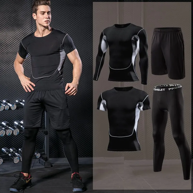 Men's Gym Training Fitness Sportswear Athletic Physical Workout Sweatpants Suit Running Jogging Sport Clothing Tracksuit Dry Fit
