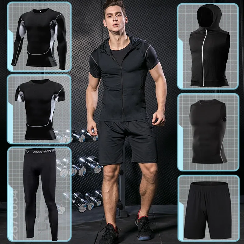 Men's Gym Training Fitness Sportswear Athletic Physical Workout Sweatpants Suit Running Jogging Sport Clothing Tracksuit Dry Fit