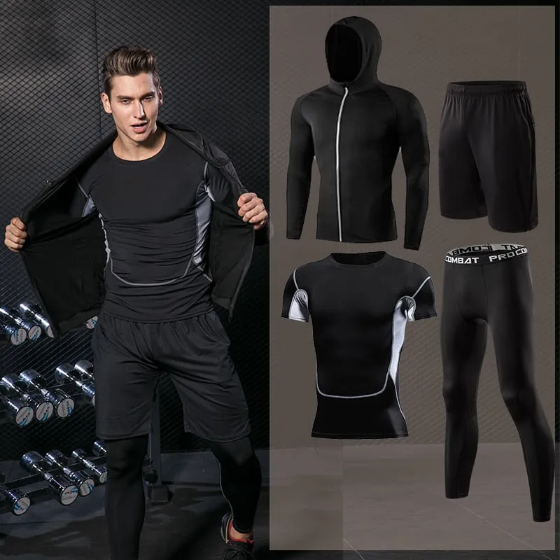 Men's Gym Training Fitness Sportswear Athletic Physical Workout Sweatpants Suit Running Jogging Sport Clothing Tracksuit Dry Fit