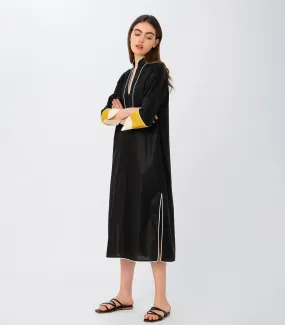 Midi Tunic Shirt Dress Black