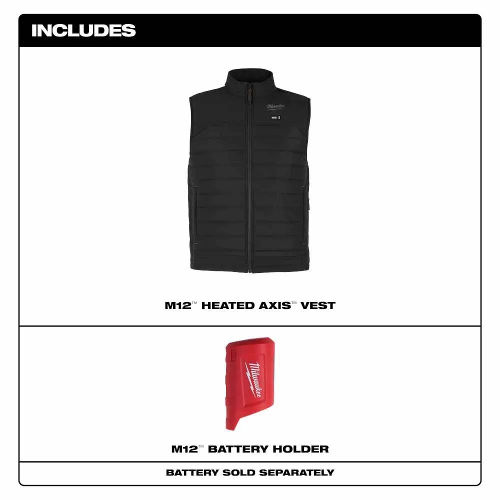 Milwaukee M300B-20 M12 Heated Black Axis Vest Only