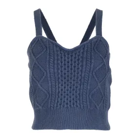 Navy Cable-Knit Tank
