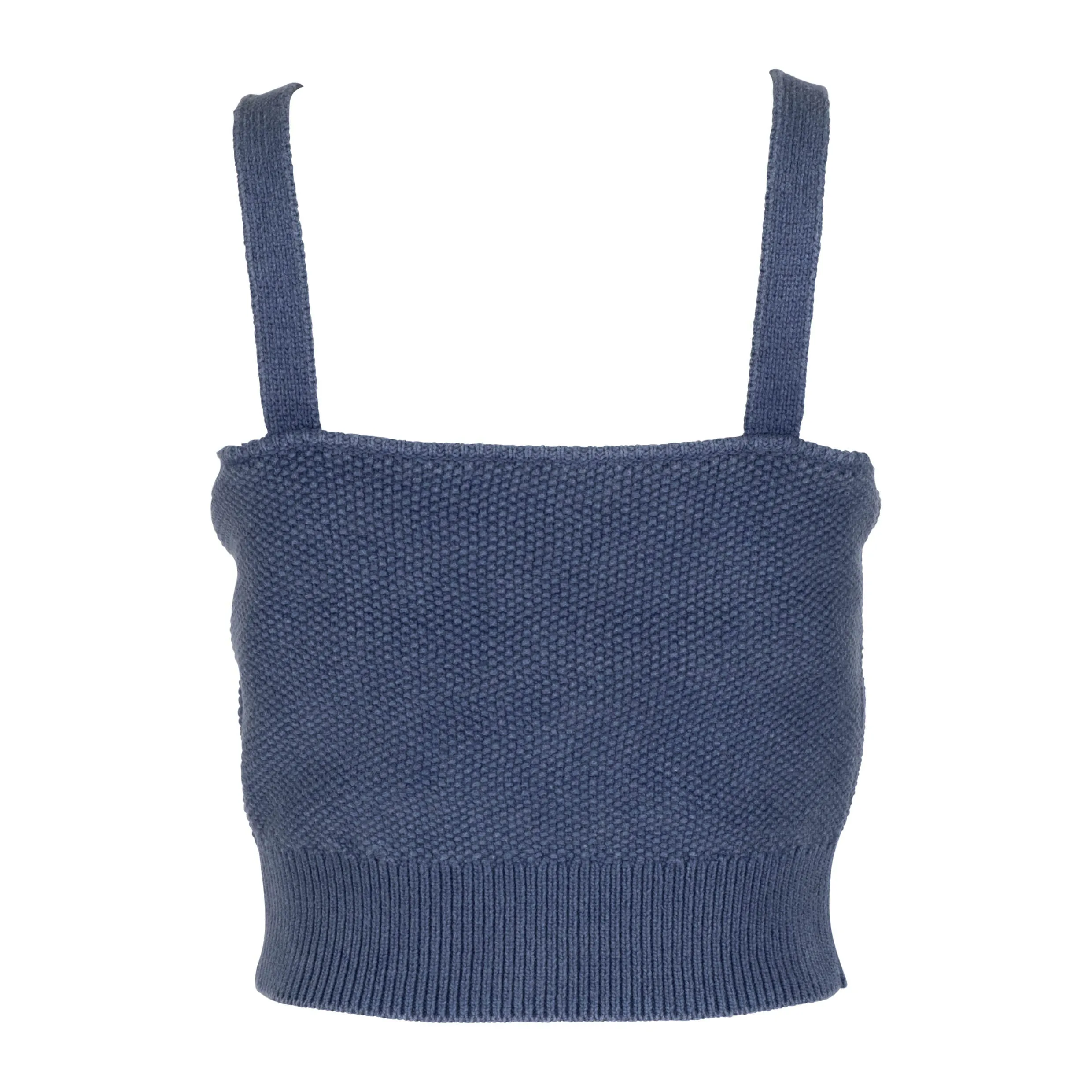 Navy Cable-Knit Tank