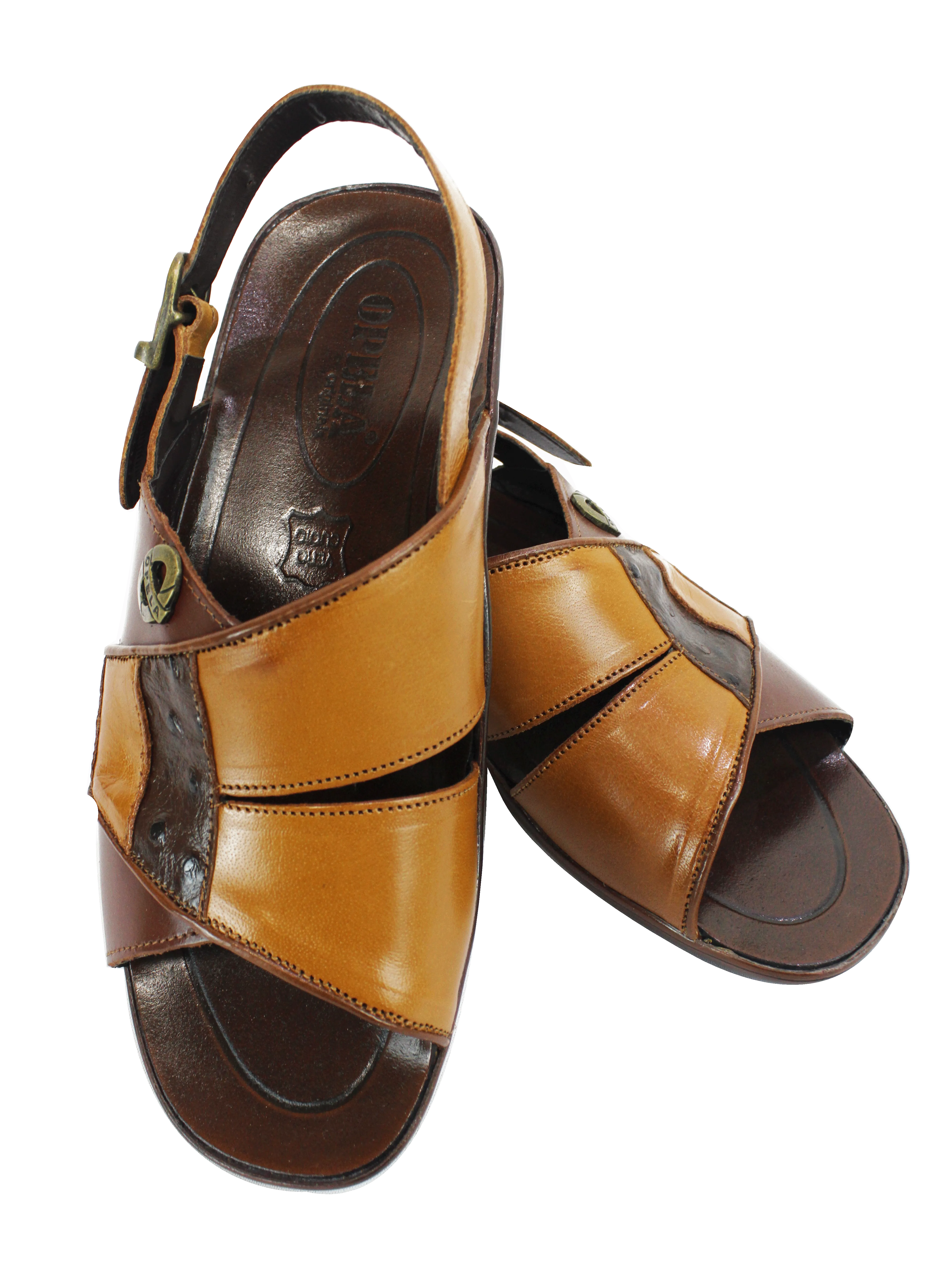 OPELA Leather Cognac Wheat Sandal