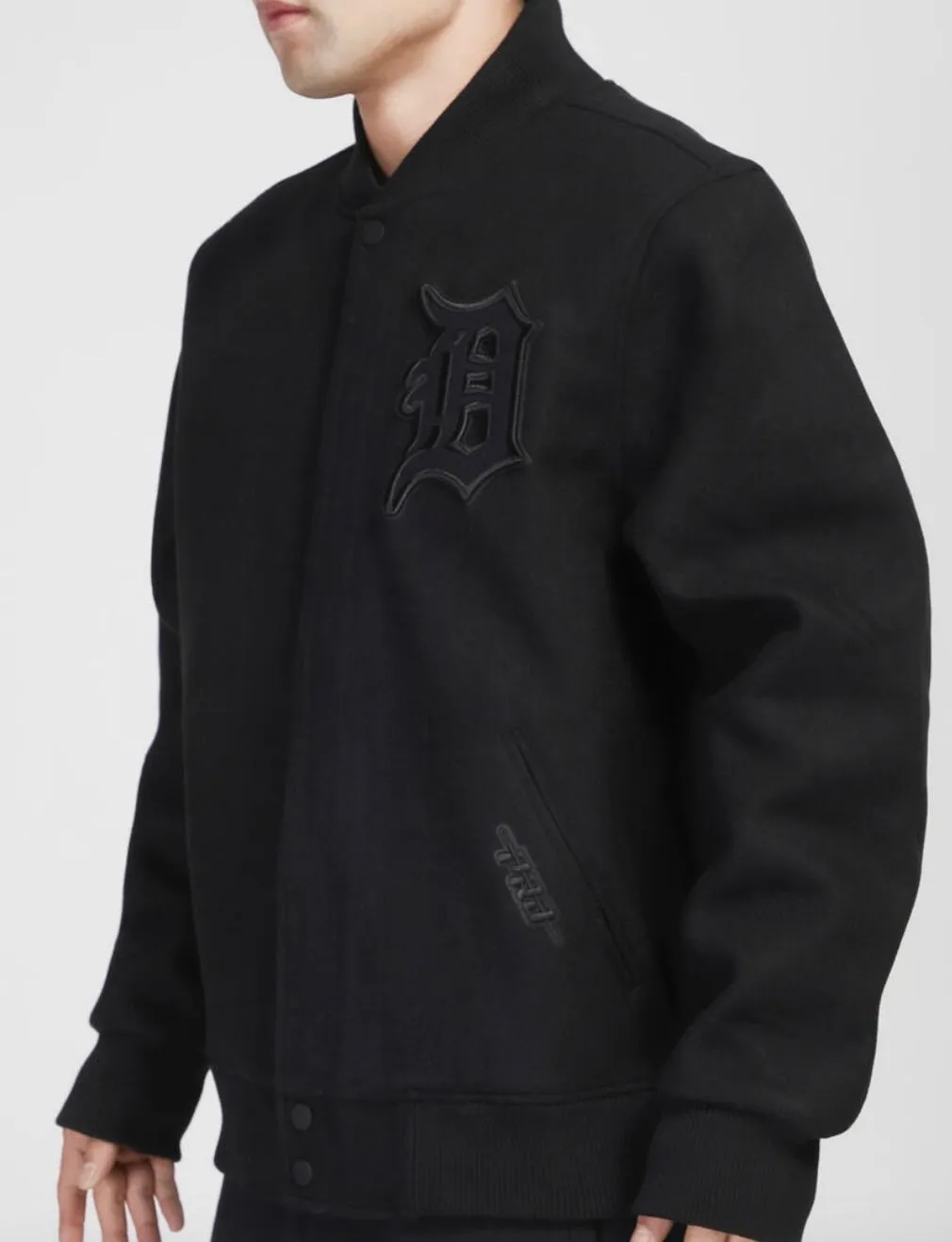 Pro Standard Detroit Tigers All Wool Varsity Jacket - Black on Black