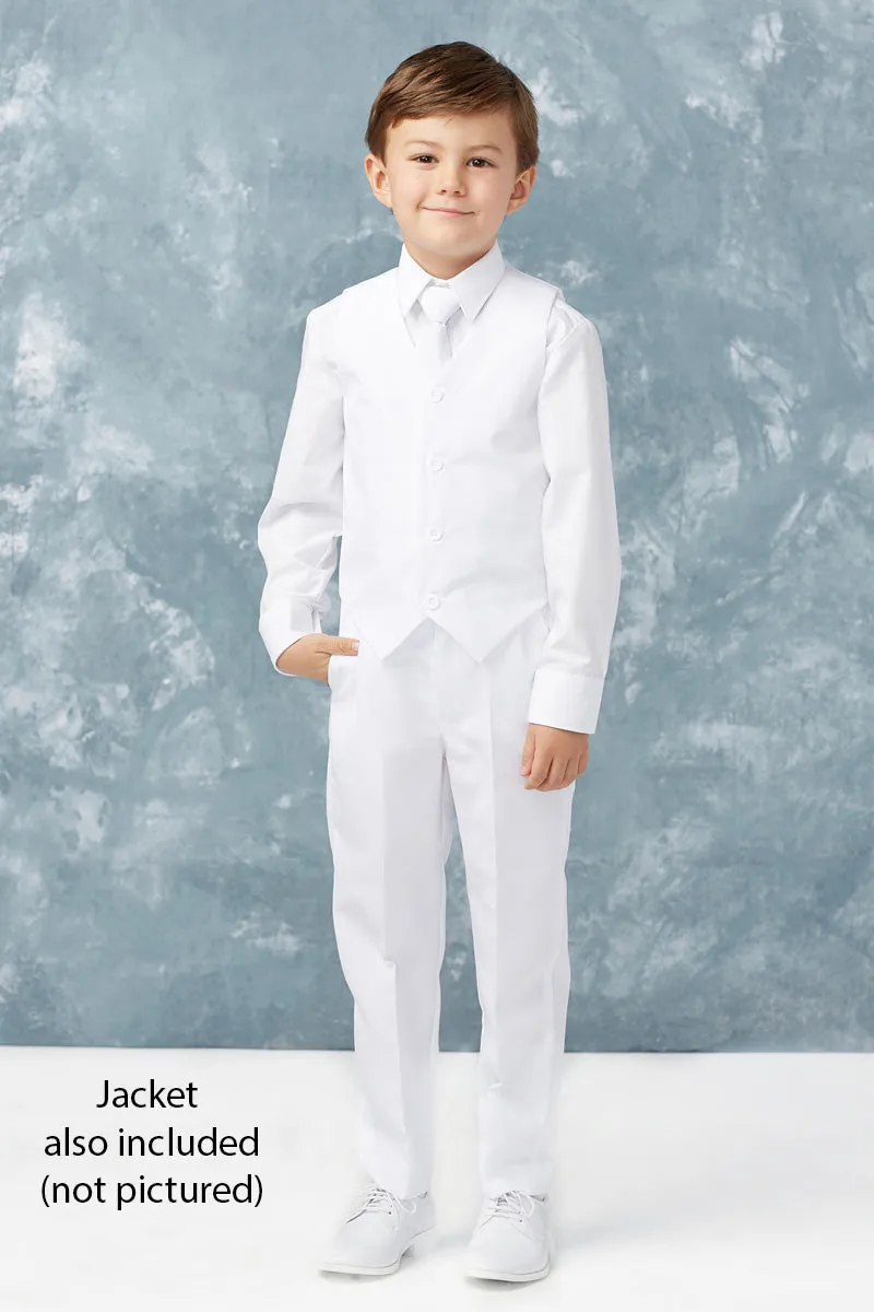 "Stanford" Kids White Suit (5-Piece Set)
