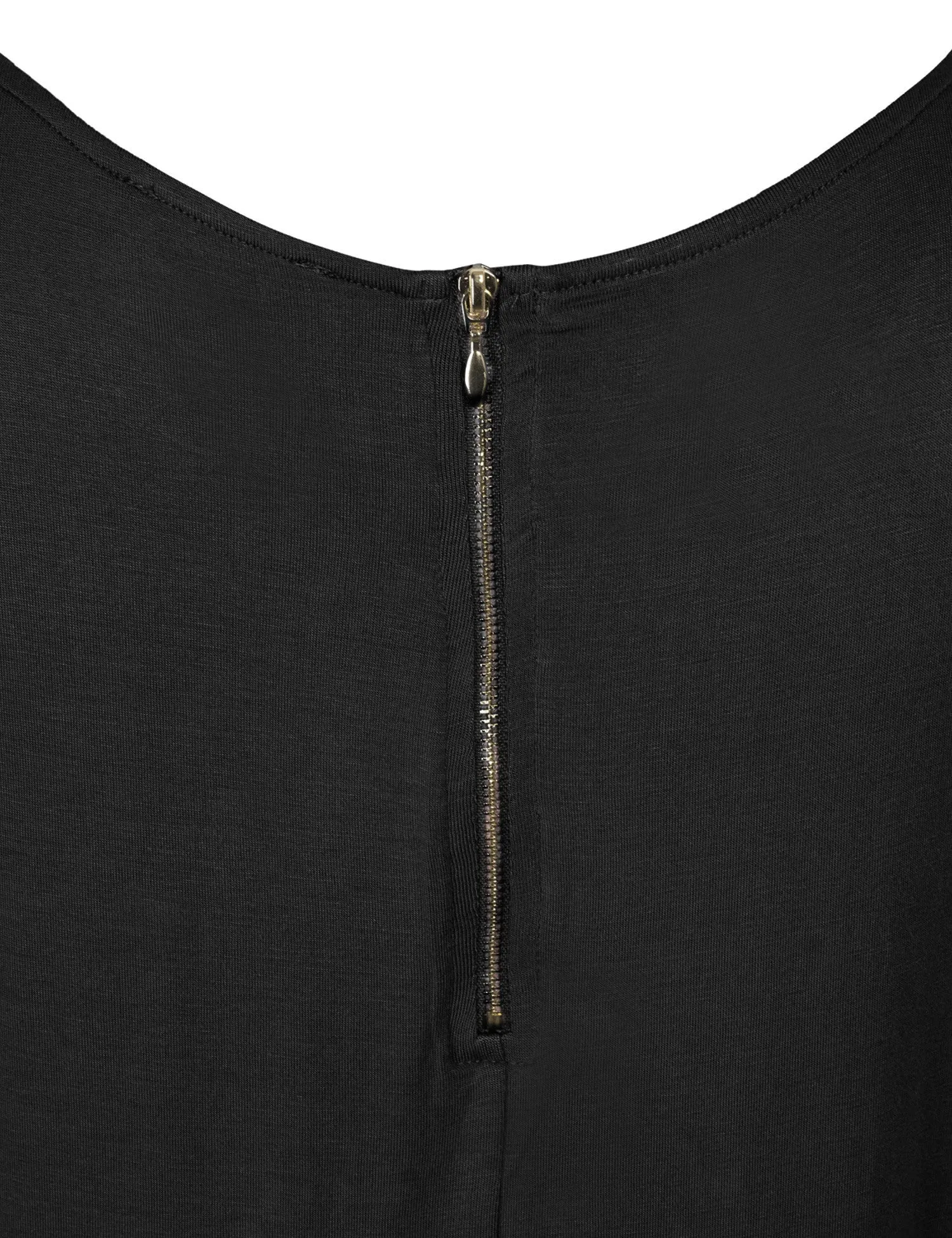 Round Neck Dolman Sleeve Casual Tunic Top with Zipper Details