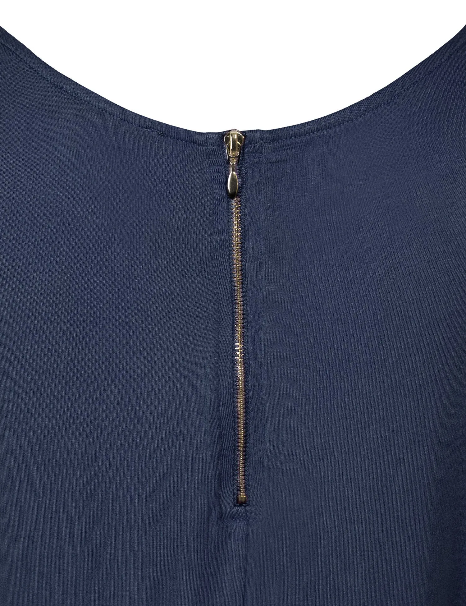 Round Neck Dolman Sleeve Casual Tunic Top with Zipper Details