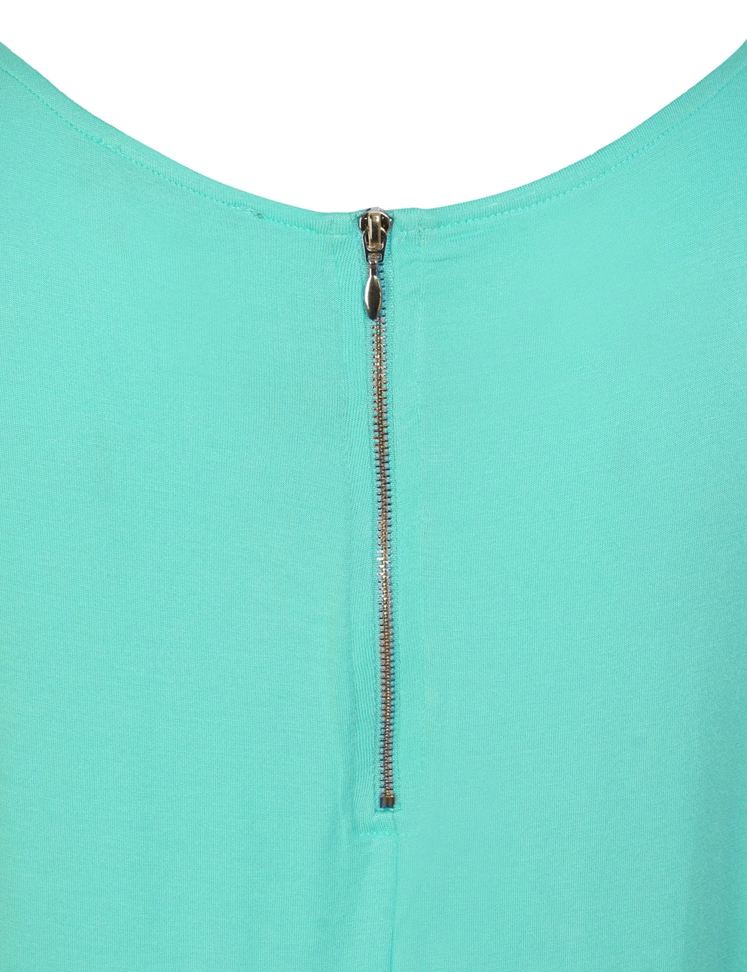 Round Neck Dolman Sleeve Casual Tunic Top with Zipper Details