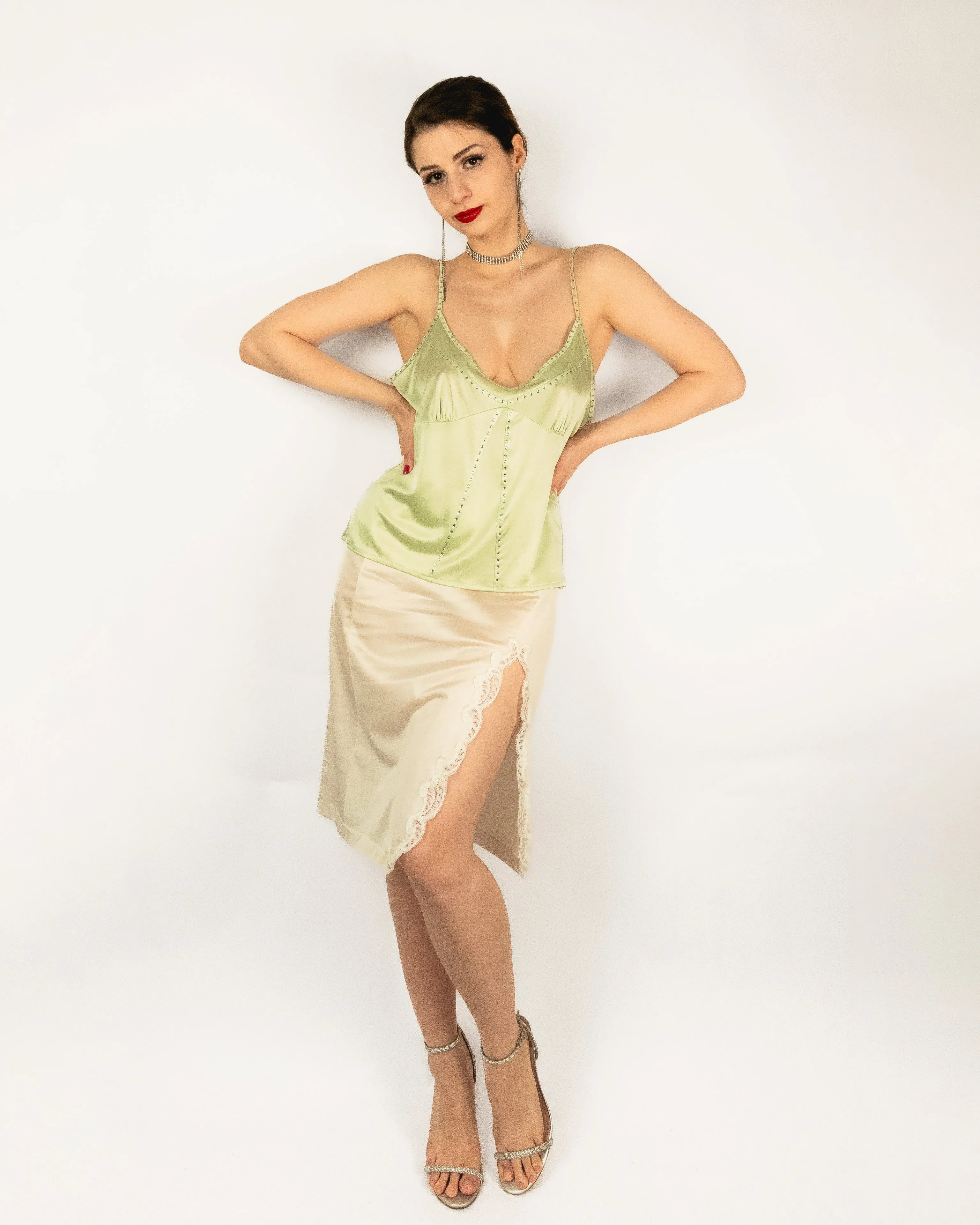 Satin Rhinestone Calvin Klein Camisole