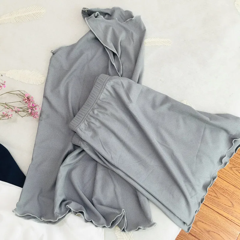 Sets Summer Ruffle Tank Top Short Pants Women Modal Cotton Loungewear Sleepwear