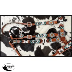 Showman ® Beaded Cross & Southwest Design 4 Piece Set.