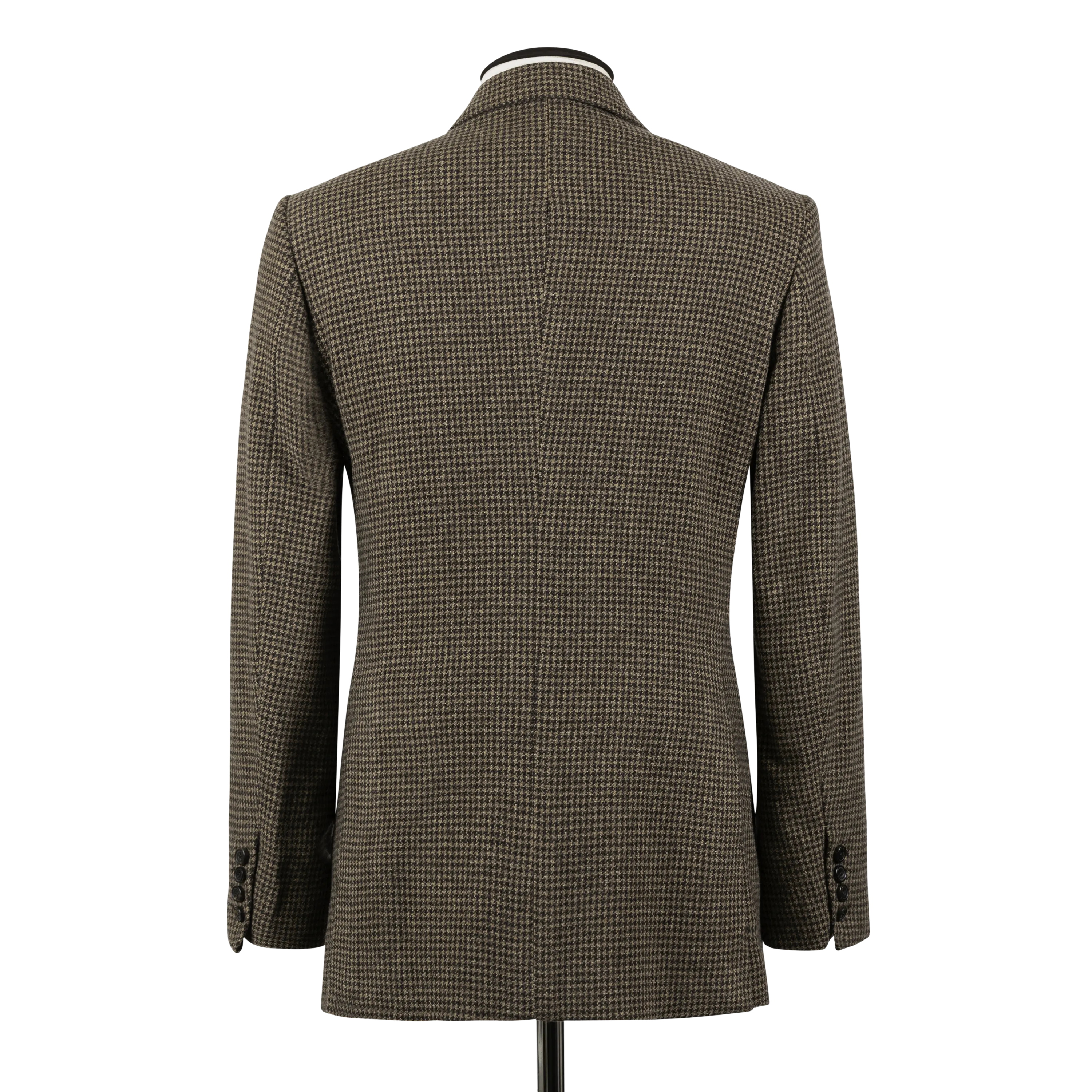 Single Breasted Notch Jacket in Brown Houndstooth