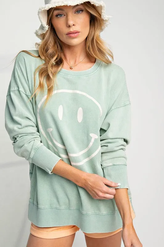 Smiley Face Crewneck Sweatshirt