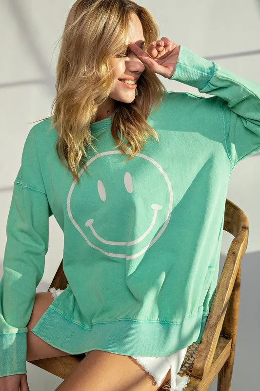 Smiley Face Crewneck Sweatshirt