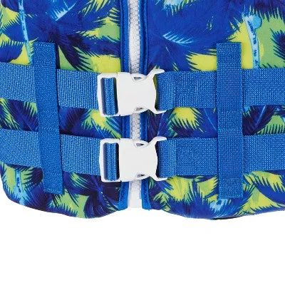 Speedo Youth PFD Life Jacket Vest - Blue Palm Trees