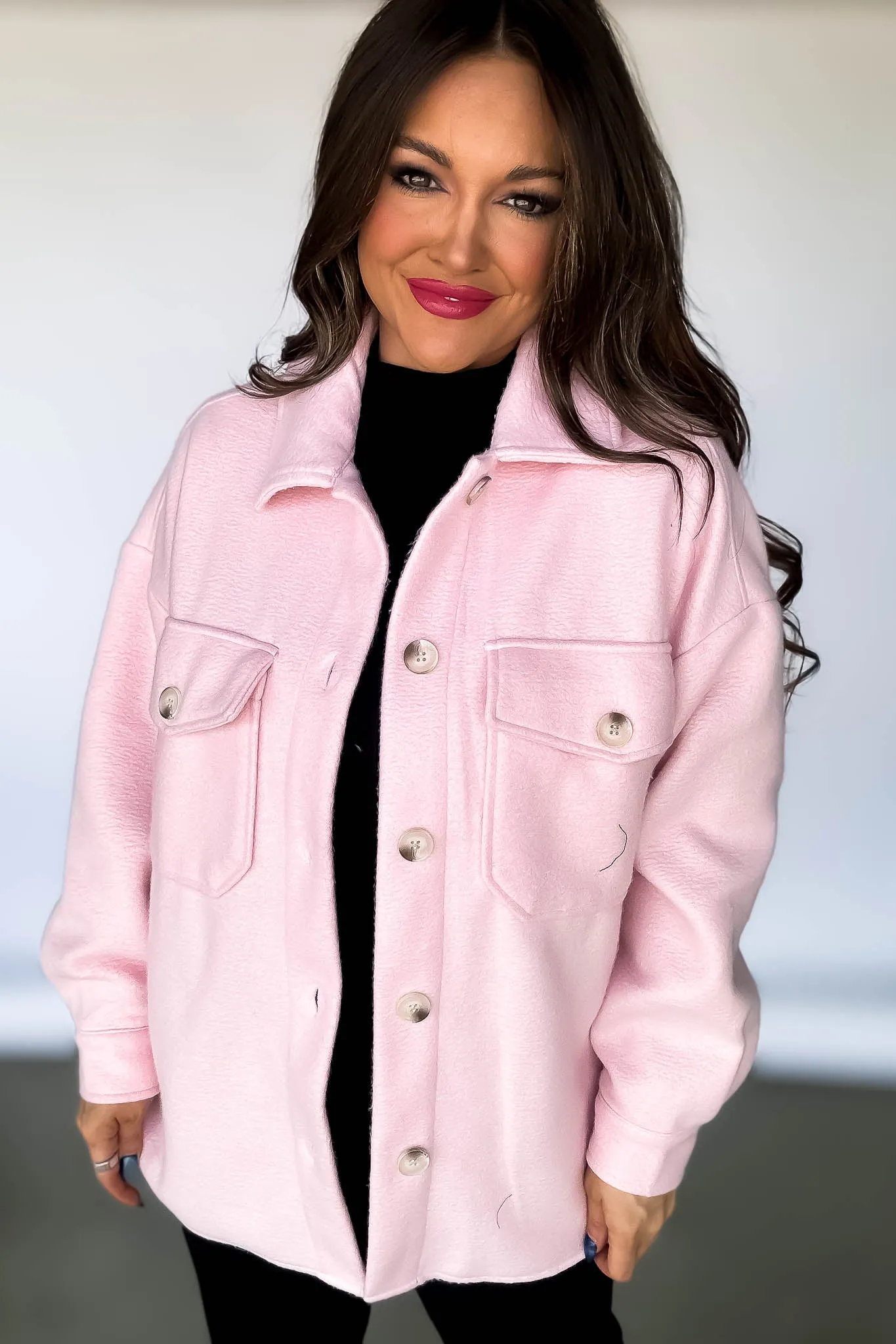 Super Soft Oversized Pink Shacket