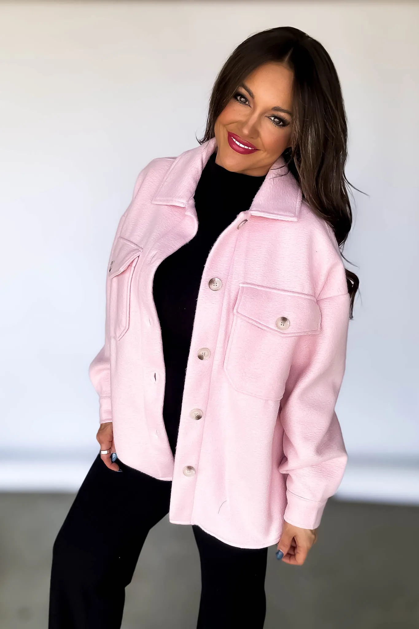 Super Soft Oversized Pink Shacket