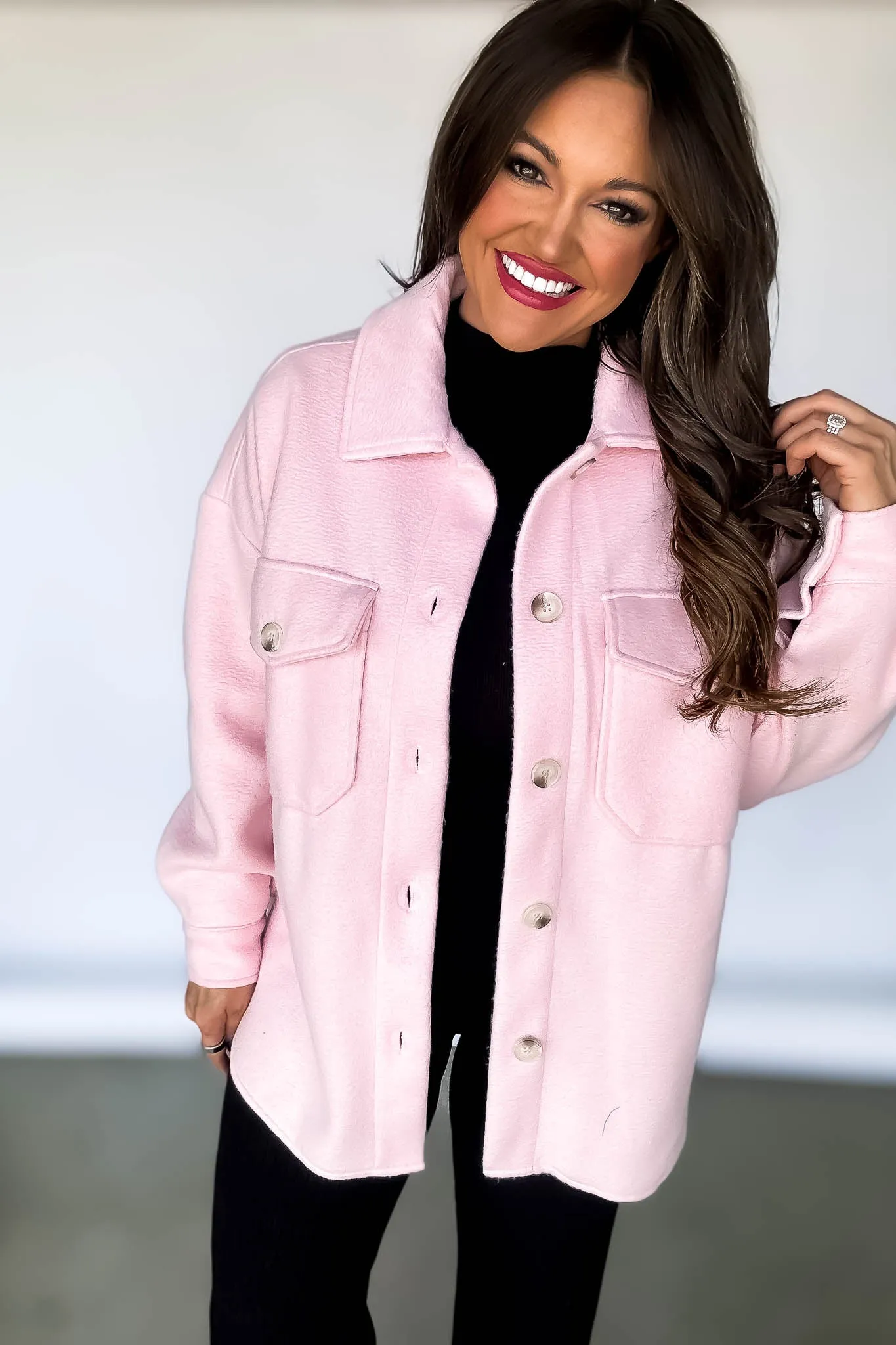 Super Soft Oversized Pink Shacket