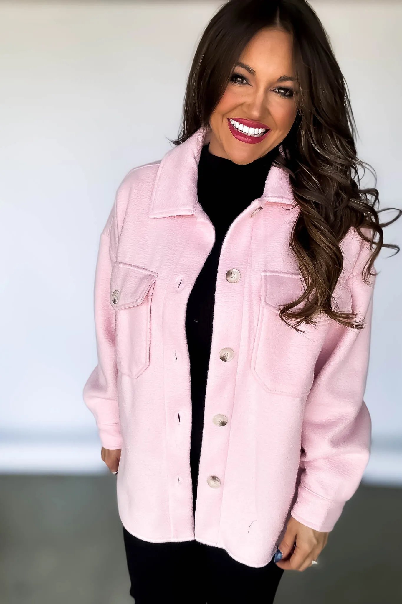 Super Soft Oversized Pink Shacket