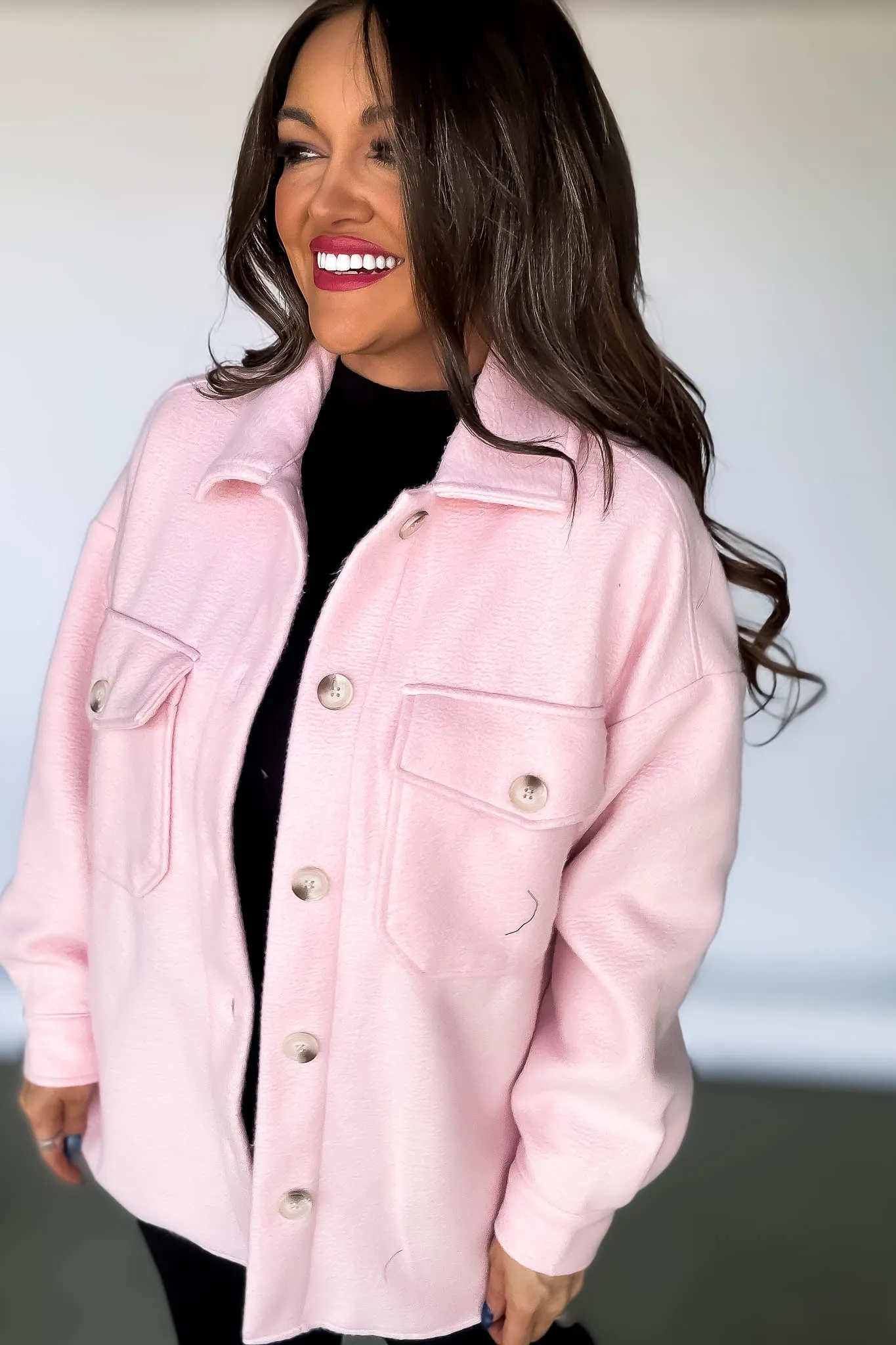 Super Soft Oversized Pink Shacket