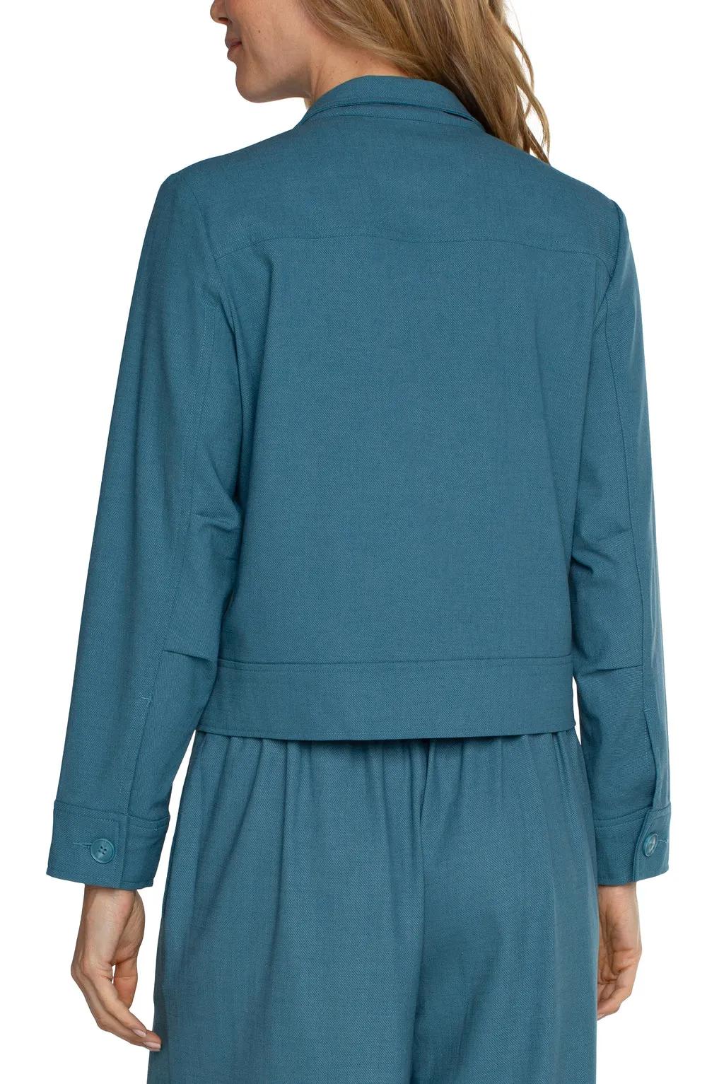 Utility Crop Jacket - Ocean Blue