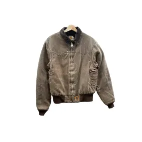 Vintage 1990's Carhartt Distressed Quilt Lined Workwear Zip Jacket