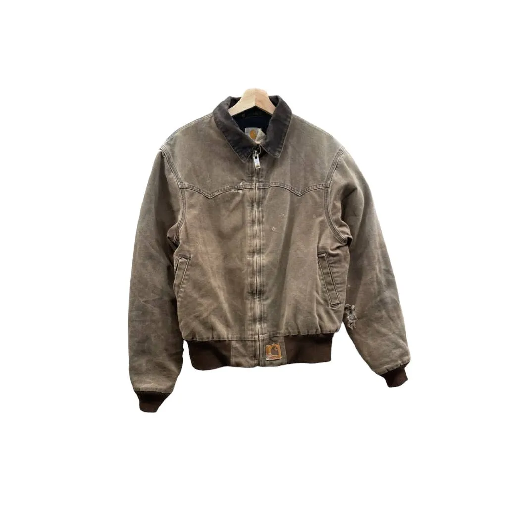 Vintage 1990's Carhartt Distressed Quilt Lined Workwear Zip Jacket