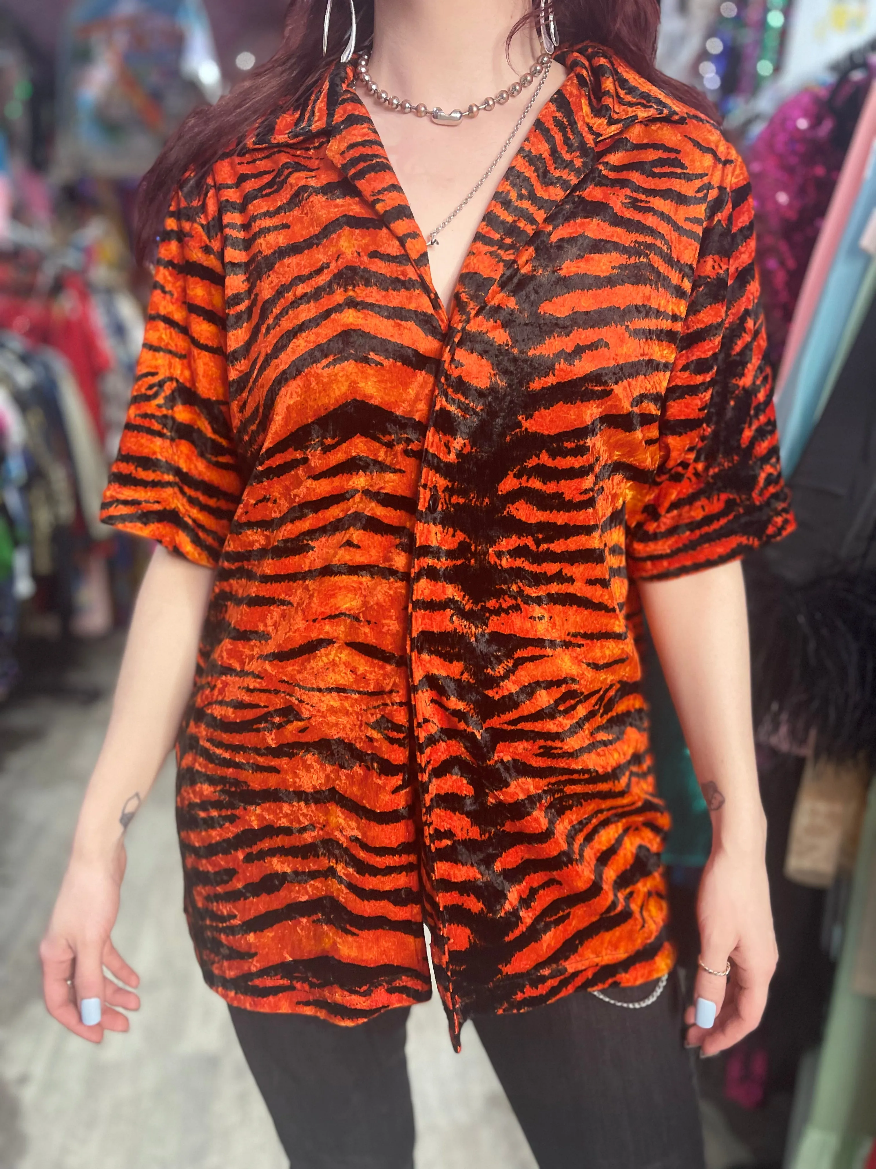 Vintage 90s Orange Tiger Shirt