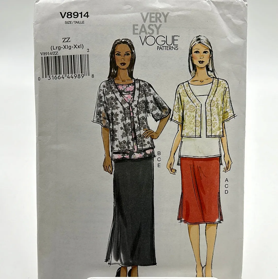 VOGUE Pattern, Misses' Jacket, Tunic & Skirt (PVO8914)