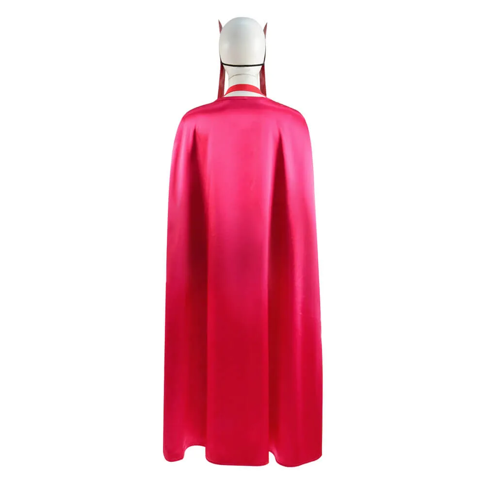 WandaVision Scarlet Witch Halloween Costume Wanda Maximoff Cosplay Red Jumpsuit Bodysuit