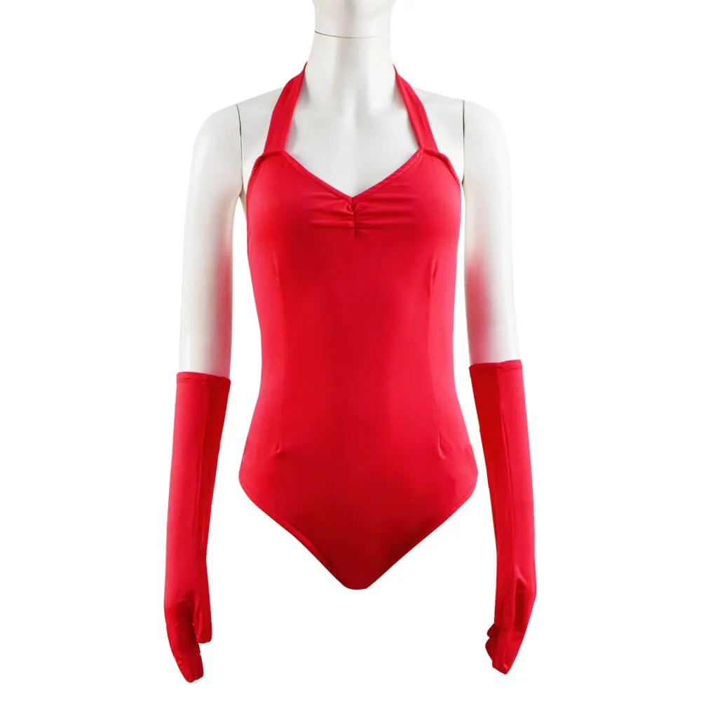 WandaVision Scarlet Witch Halloween Costume Wanda Maximoff Cosplay Red Jumpsuit Bodysuit