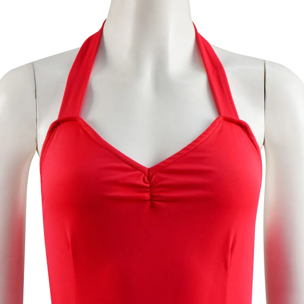 WandaVision Scarlet Witch Halloween Costume Wanda Maximoff Cosplay Red Jumpsuit Bodysuit
