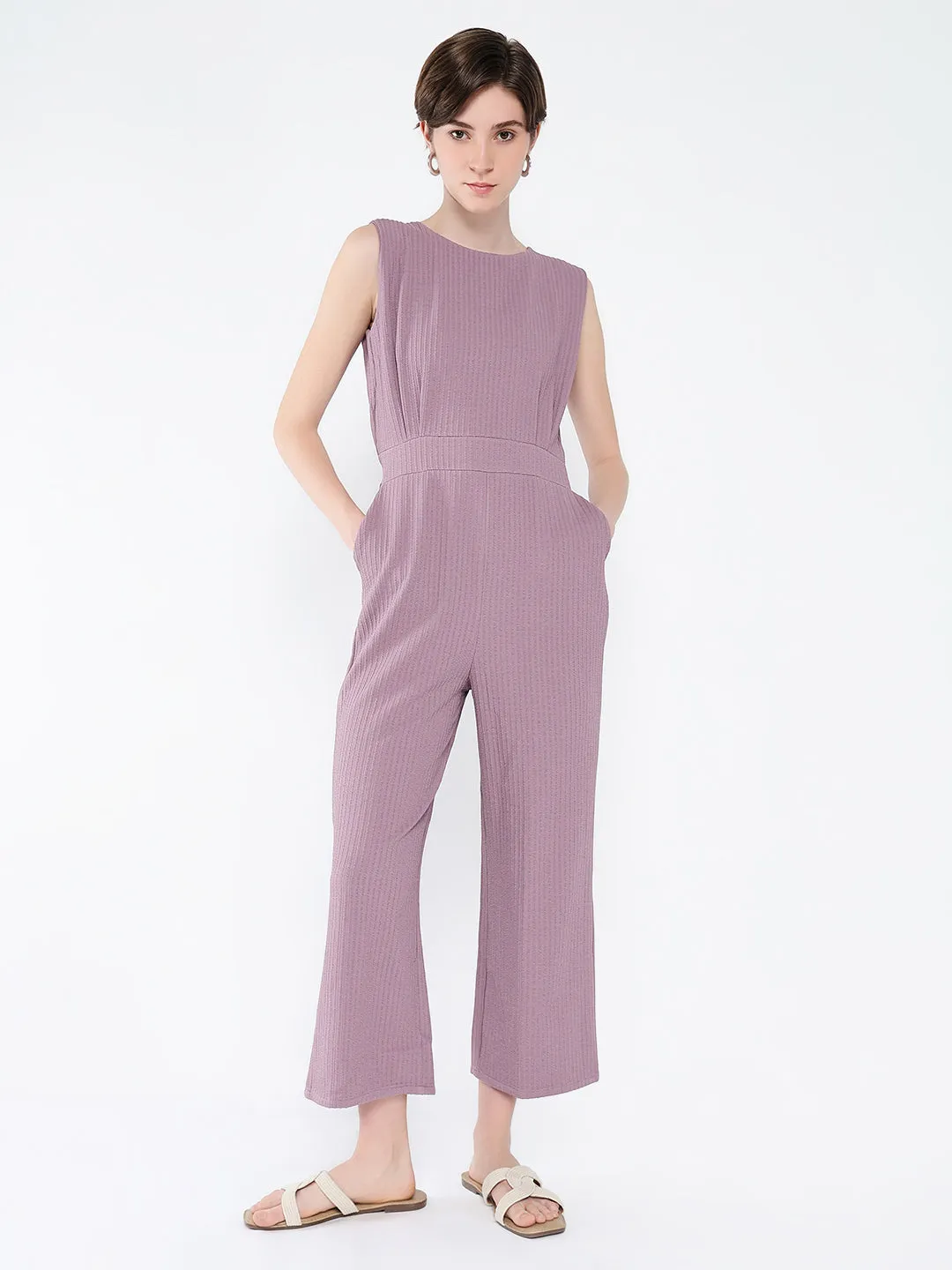 Women Purple Solid Jumpsuit