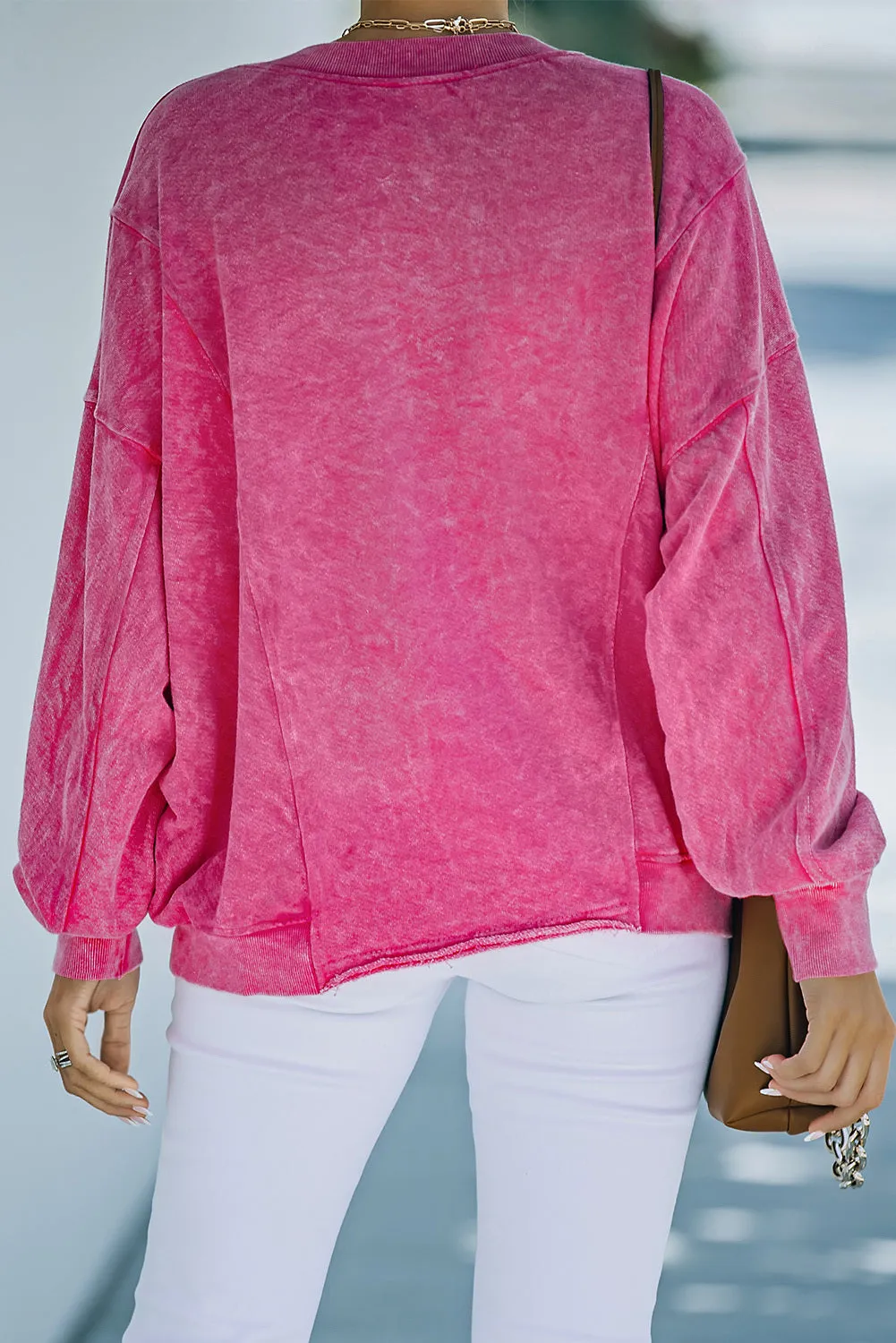 Womens XOXO Heart Glitter Print Pullover Sweatshirt for Valentine's Day